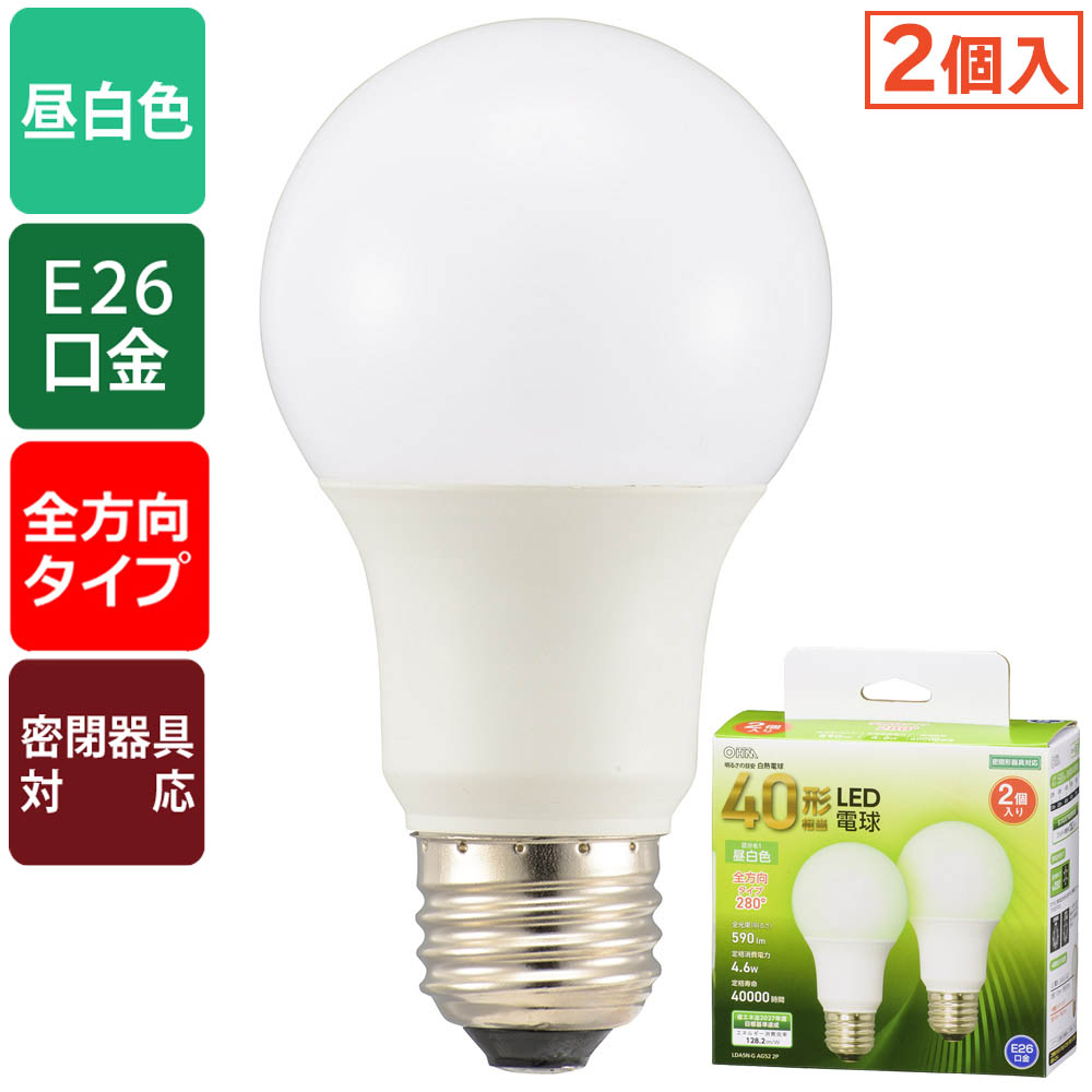 LEDŵ 40/590lm//E26/۸280/̩ķб/206-4705  LDA5N-G AG52 2P 4971275647053LEDŵ 40/590lm//E26/۸280/̩ķб/206-4705  LDA5N-G AG52 2P 4971275647053