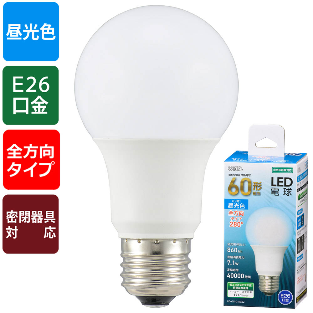 LEDŵ 60/860lm//E26/۸280/̩ķб06-4459 LDA7D-G AG52 4971275644595LEDŵ 60/860lm//E26/۸280/̩ķб06-4459 LDA7D-G AG52 4971275644595