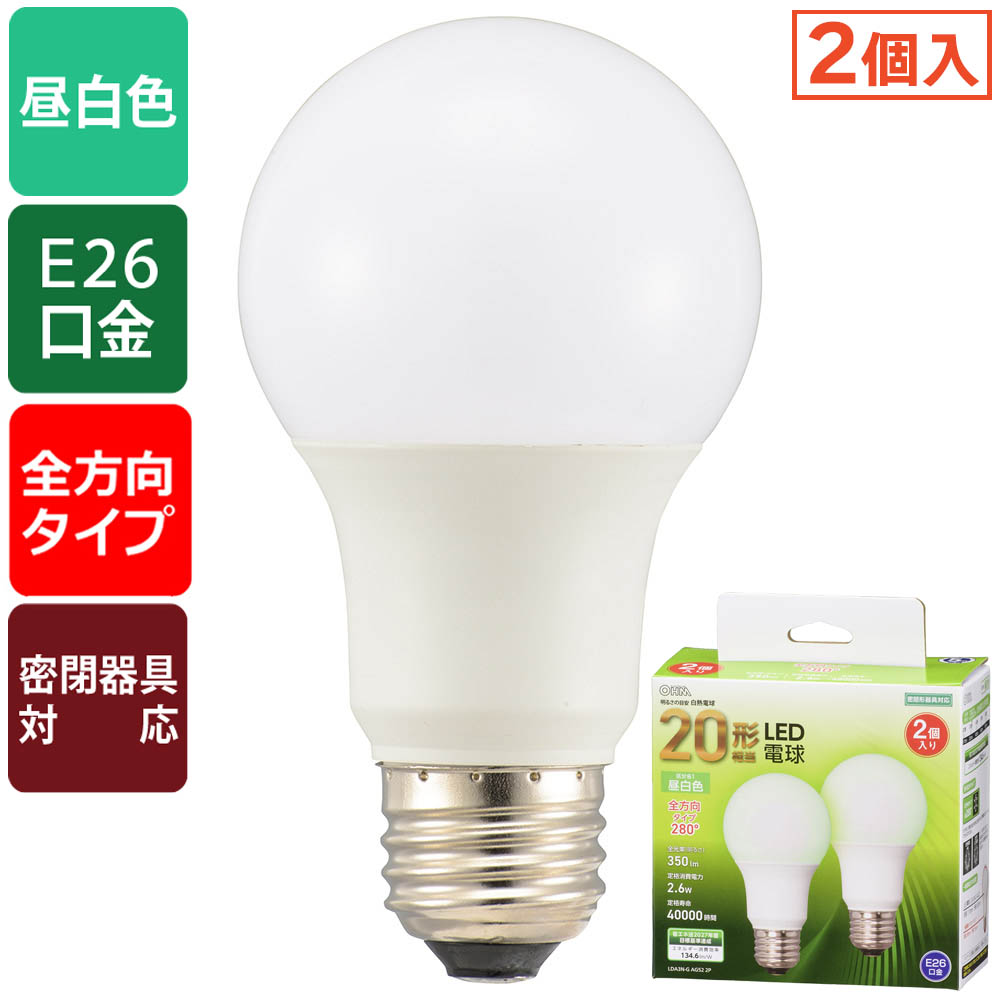 LEDŵ 20/350lm//E26/۸280/̩ķб/206-4702 LDA3N-G AG52 2P 4971275647022LEDŵ 20/350lm//E26/۸280/̩ķб/206-4702 LDA3N-G AG52 2P 4971275647022