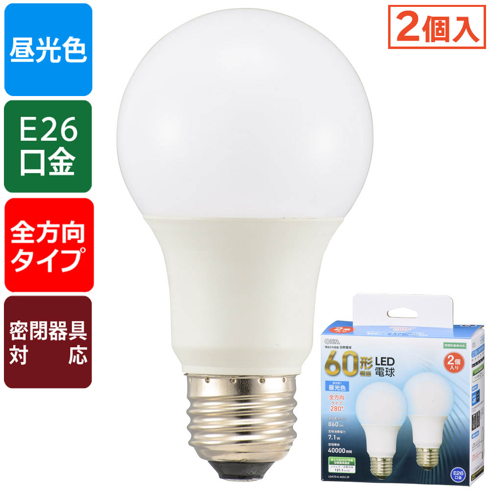 LEDŵ 60/860lm//E26/۸280/̩ķб/206-4709 LDA7D-G AG52 2P 4971275647091LEDŵ 60/860lm//E26/۸280/̩ķб/206-4709 LDA7D-G AG52 2P 4971275647091